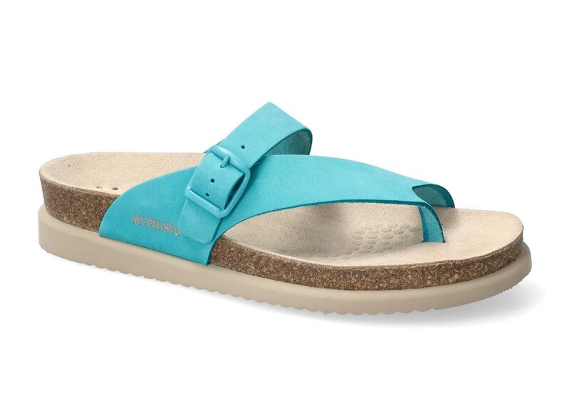 MEPHISTO MEPHISTO HELEN THONG SANDAL TURQOISE SUEDE