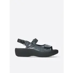WOLKY WOLKY JEWEL SANDAL ANTHRACITE CROCO PATENT LEATHER