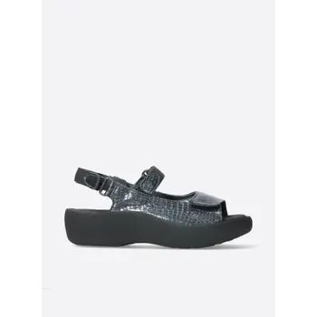 WOLKY WOLKY JEWEL SANDAL ANTHRACITE CROCO PATENT LEATHER