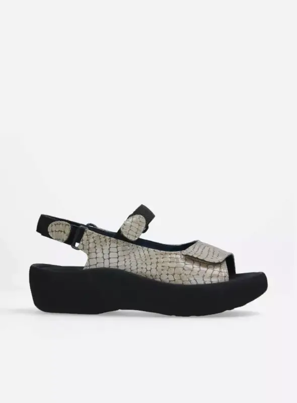 WOLKY WOLKY JEWEL SANDAL BEIGE CROCO PATENT LEATHER