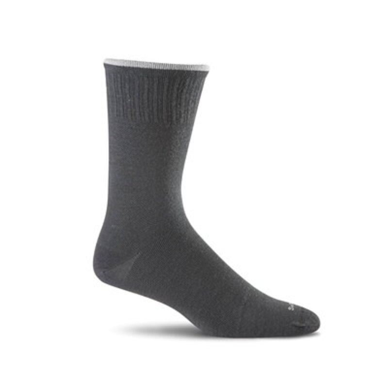 SOCKWELL SOCKWELL PLANTAR EASE CREW M'S BLACK SOLID
