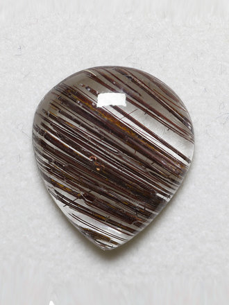 6.80ct pear-shaped 16x14 mm Tourmalinated Quartz Cabochon