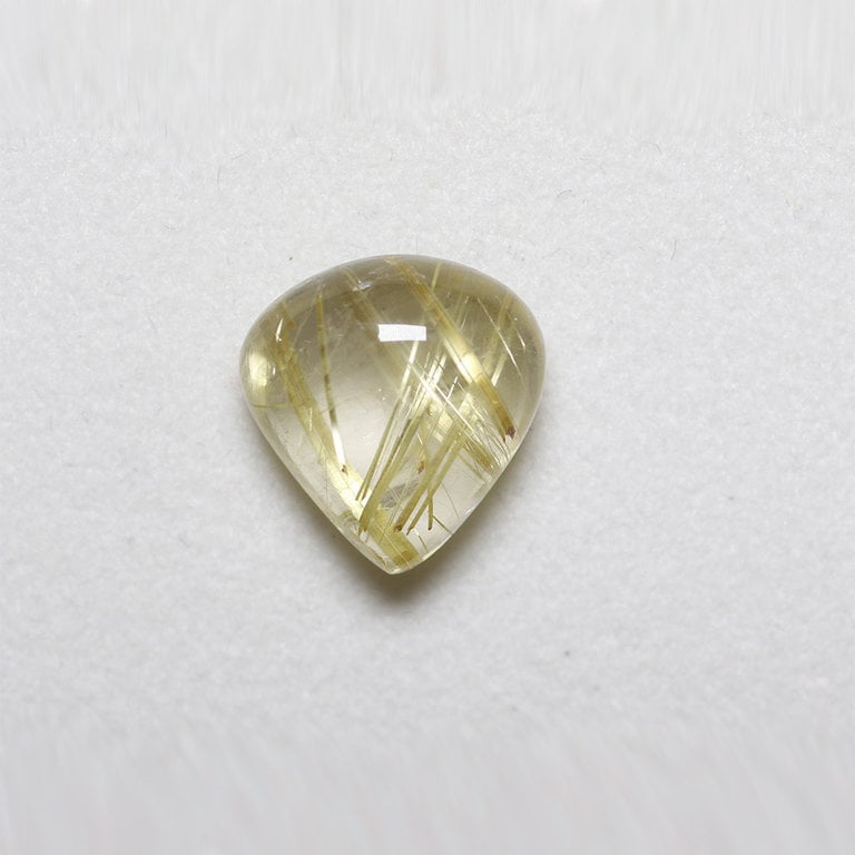 6.60ct pear-shaped 13x12mm Rutilated Quartz Cabochon