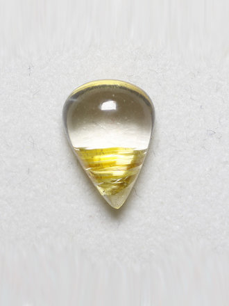 3.70ct pear-shaped 12x8mm Rutilated Quartz Cabochon