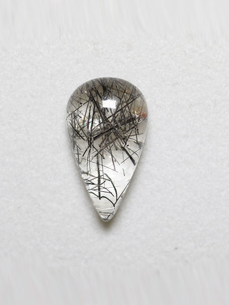 5.00ct pear-shaped 16x9mm Tourmalinated Quartz Cabochon