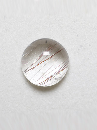 4.40ct round 10mm Rutilated Quartz Cabochon