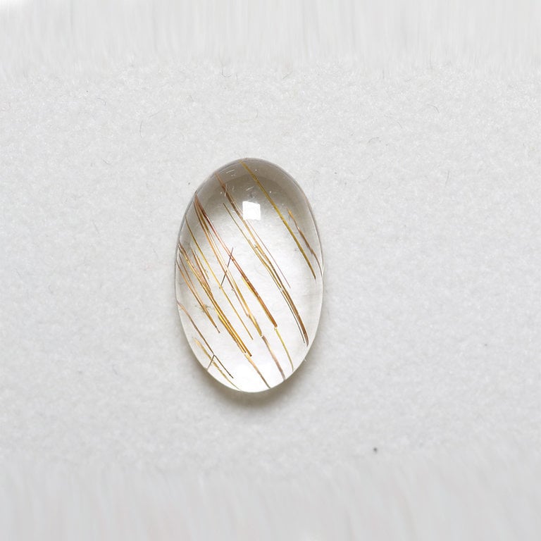 5.00ct oval 14x9mm Rutilated Quartz Cabochon