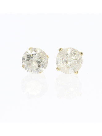 14KY 4-prong 0.54ctw Diamond Stud Earrings - I2 clarity I-J color