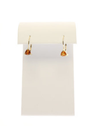 14KY 5x5mm trilliant-cut Spessartine Garnet Earrings 1.10ctw