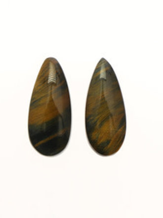 25.50ctw set of two pear-shaped Tiger's-eye Quartz Cabochons 25.50ctw set of two pear-shaped Tiger's-eye Quartz Cabochons