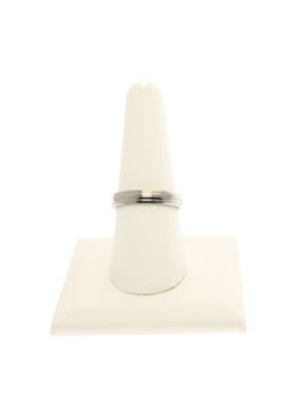 Stuller Titanium 4mm polished triple grooved dome band - size 8