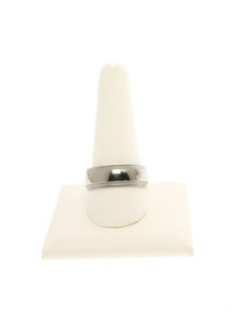 Stuller Titanium 8MM satin polished ridged double miligrain band size 10