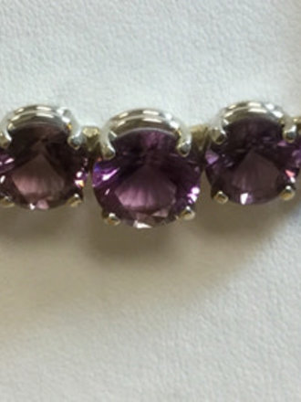 Sterling Silver 5-stone Amethyst Necklace 8.90ctw and 18-inch Chain