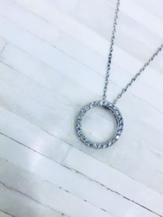 14KW Circle Diamond Necklace 0.25ctw H-I SI2 18 in