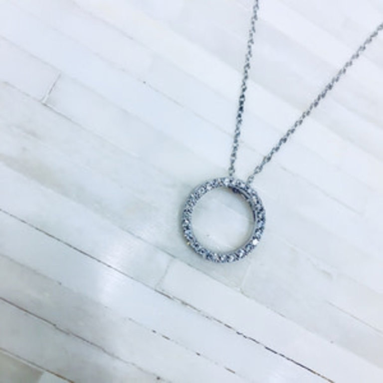 14KW Circle Diamond Necklace 0.25ctw H-I SI2 18 in