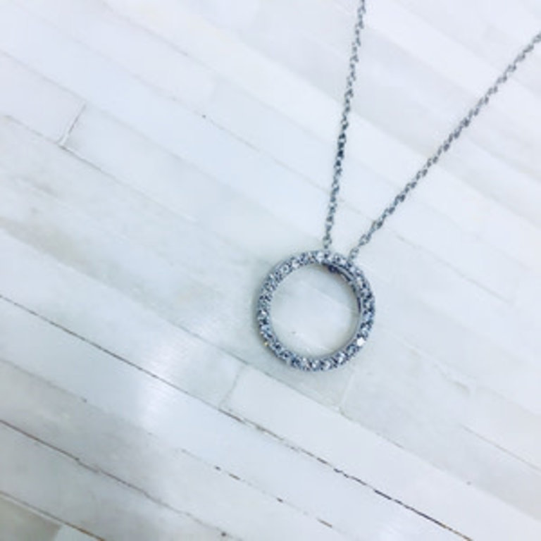 14KW Circle Diamond Necklace 0.25ctw H-I SI2