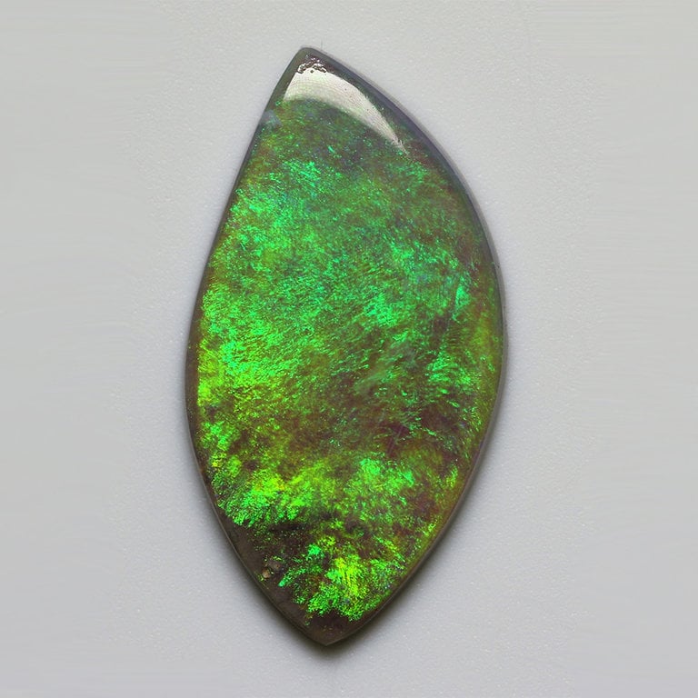 2.14ct freeshape Green Mintabie White Opal Cabochon