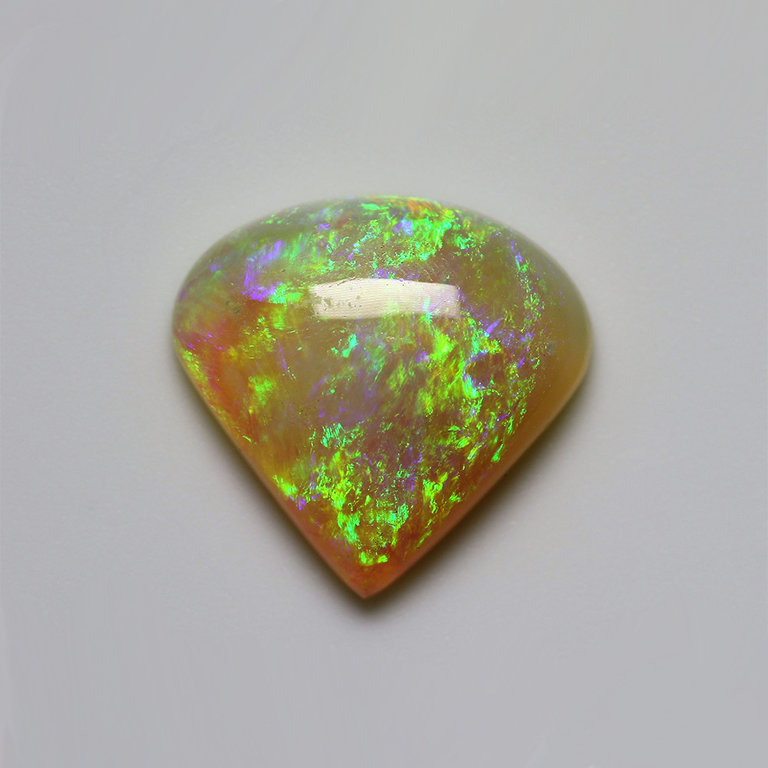 2.87ct freeshape Green & Orange Mintabie White Opal Cabochon