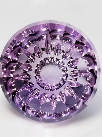 11.27ct Round Fantasy-cut Lilac Amethyst Gemstone