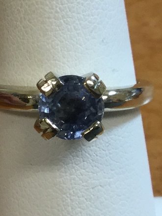 14KW 8-prong solitaire ring with 1.80ct Round Unheated Blue Montana Sapphire - size 6.75