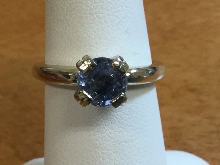 14KW 8-prong solitaire ring with 1.80ct Round Unheated Blue Montana Sapphire - size 6.75