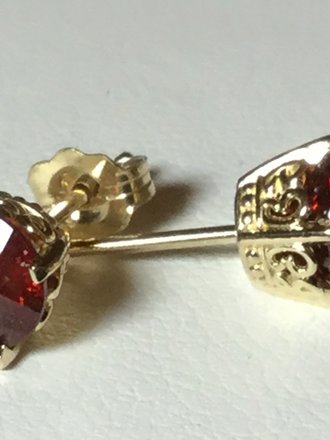 14K Yellow 2.45 CTW 6mm Round Spessartine Garnet Butterfly Earrings