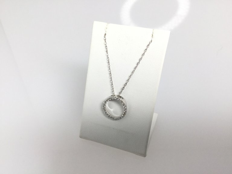 14KW Circle Diamond Necklace 0.25ctw H-I SI2 18 in