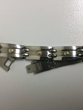 Stainless Steel & 14KY Link Bracelet - 8.5in Stainless Steel & 14KY Link Bracelet - 8.5in