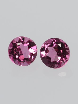 0.20ctw set of two round 3.5mm Rubellite Tourmaline Gemstone