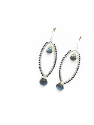 Argentium Silver & 14KW Spinel and Labradorite Earrings