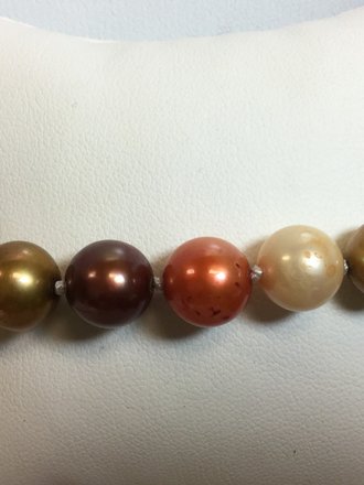 Freshwater Cultured Chocolate Pearl Bracelet Size 7.75inch Dyed Sterling Silver 10-11mm