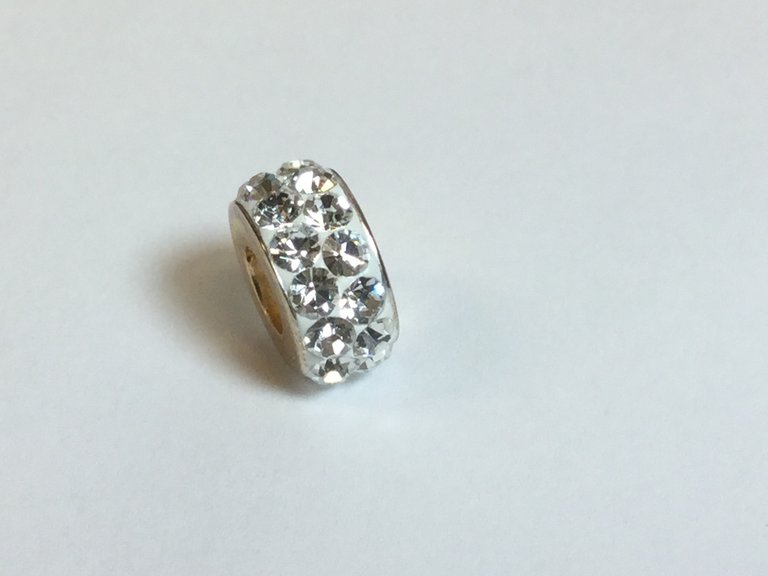 Sterling Silver Pave Crystal Kera Bead 10mm