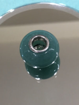 Sterling Silver Aventurine Quartz Kera Bead 14 x 8mm Natural Stone Bead