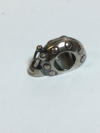 Sterling Silver Kera Ladybug Bead 7.5 x 12.5mm