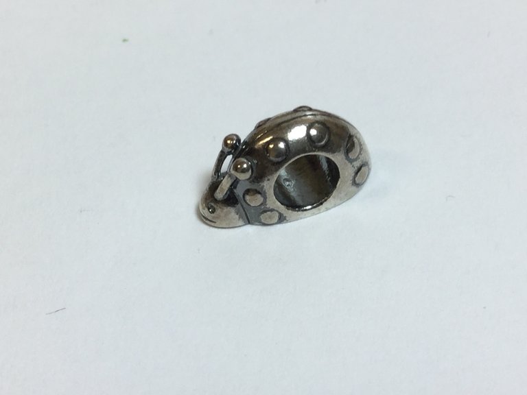 Sterling Silver Kera Ladybug Bead 7.5 x 12.5mm