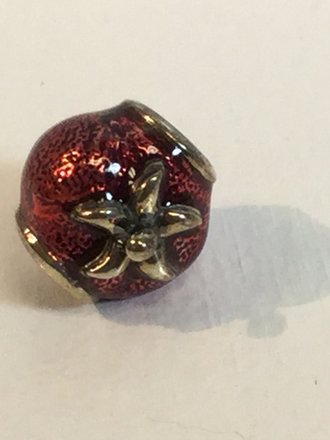 Sterling Silver Apple Kera Bead 10.7 x 9.55mm