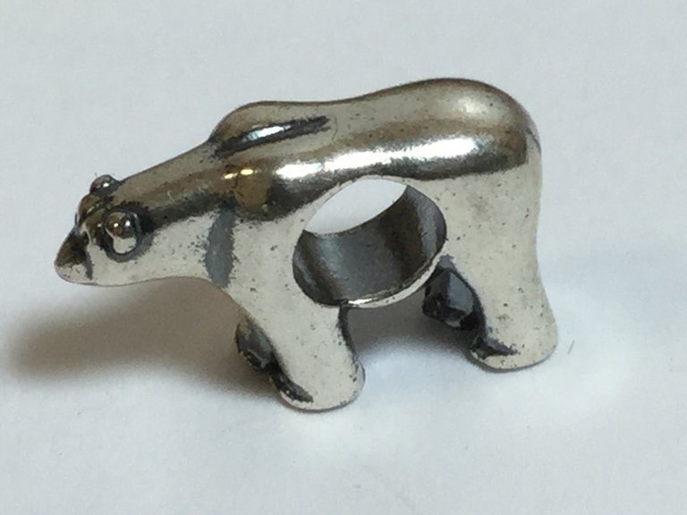 Sterling Silver Kera Bear Bead 9.5 x 15mm 2.62 grams
