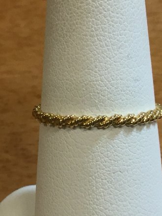 18KY 2mm Twisted Rope Band - size 7.5