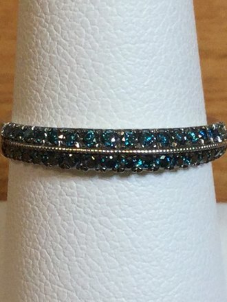 14K White Blue Diamond 1/3 CTW Knife-edge Anniversary Band Size 7 Stuller