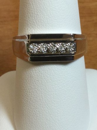 Stuller Sterling Silver .05 CTW Diamond Mens Band Size 11