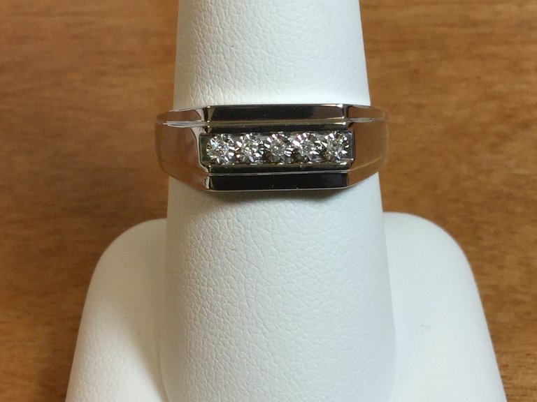 Stuller Sterling Silver .05 CTW Diamond Mens Band Size 11