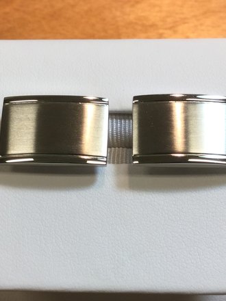 Sterling Silver Ridged Rectangle Cuff Links