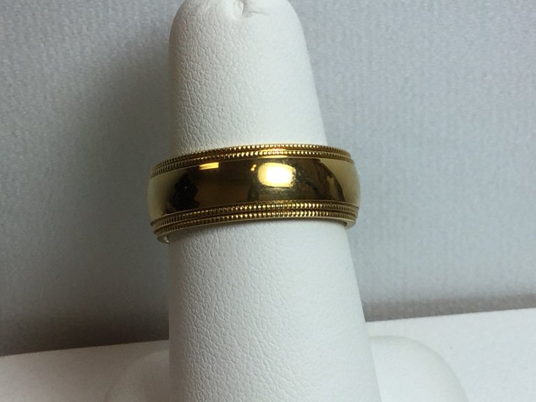 Stuller Titanium  8 mm gold immerse plated  polished double milgrain band size 10