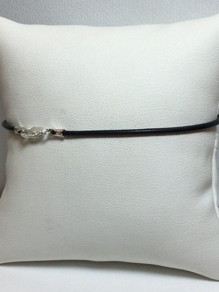 7 in Black Silver-Plated Black Bracelet
