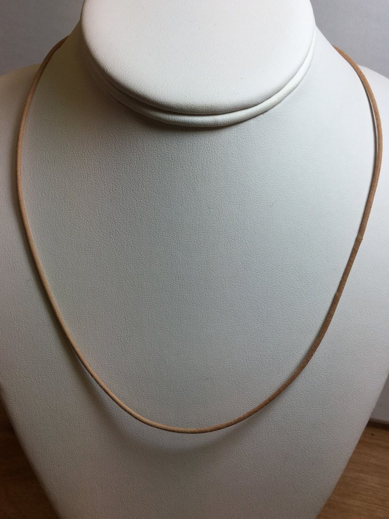Sterling Silver 1.5 mm Natural Leather 20" Cord Necklace