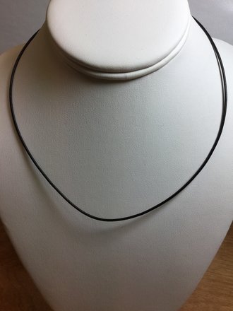 Sterling Silver 1.5 mm Black Leather 18" Cord