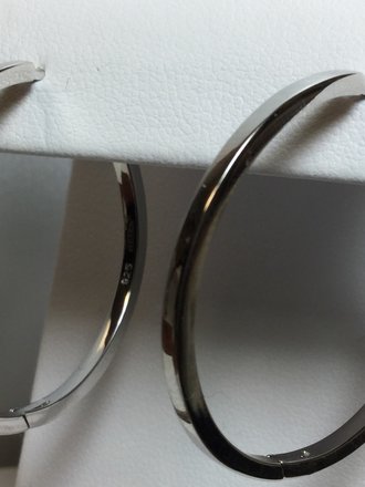 Sterling Silver Hinged Hoop Earrings 32.8mm Square