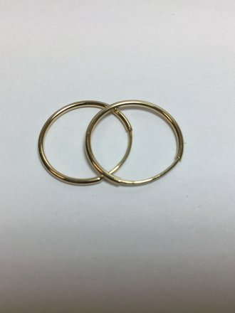 14K Yellow 10 mm Endless Hoop Earrings