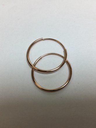 14K Rose 15 mm Endless Hoop Earrings