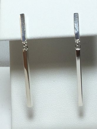 Sterling Silver Bar Dangle Earrings